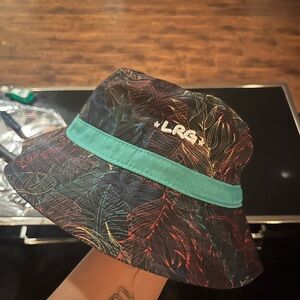 LRG Colorful Leaf Pattern Bucket Hat with Teal Band